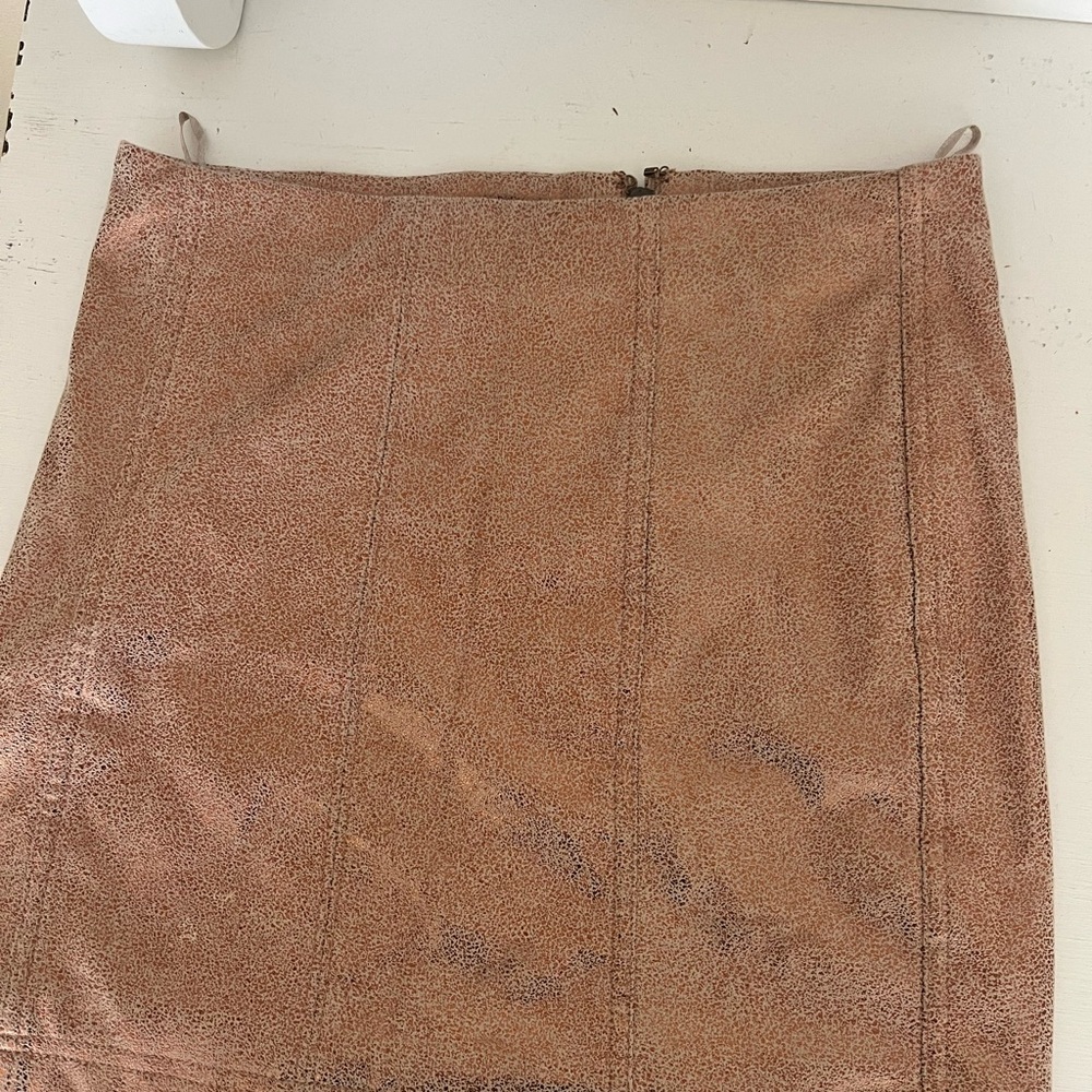 Free People Metallic Tan Pencil Skirt